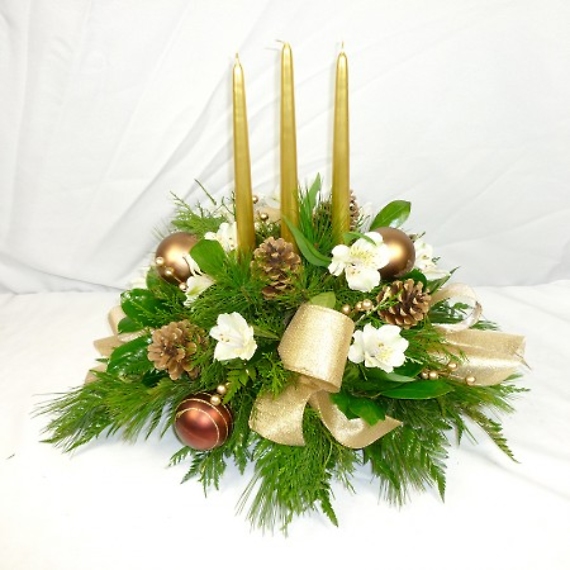 Golden Winter Centerpiece